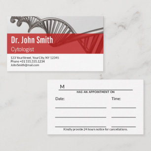 Professional Medical Science DNA Strand Appointmen Appointment Card