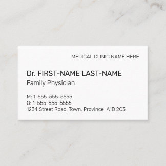 Professional Medical Specialist Business Card