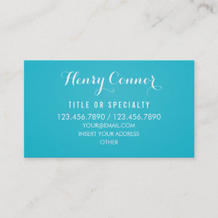 Professional Medium Turquoise Vintage Elegant Business Card
