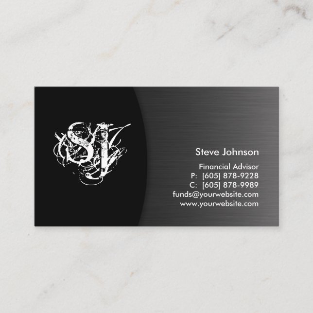 Professional Metal Business Card Financial Planner (Front)