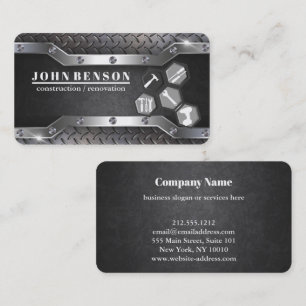 Professional Metal Construction Carpentry Handyman Business Card