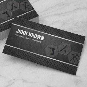 Professional Metal Construction Carpentry Handyman Business Card