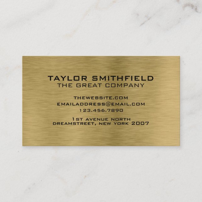 Professional Metal Gold Modern Business Card (Front)