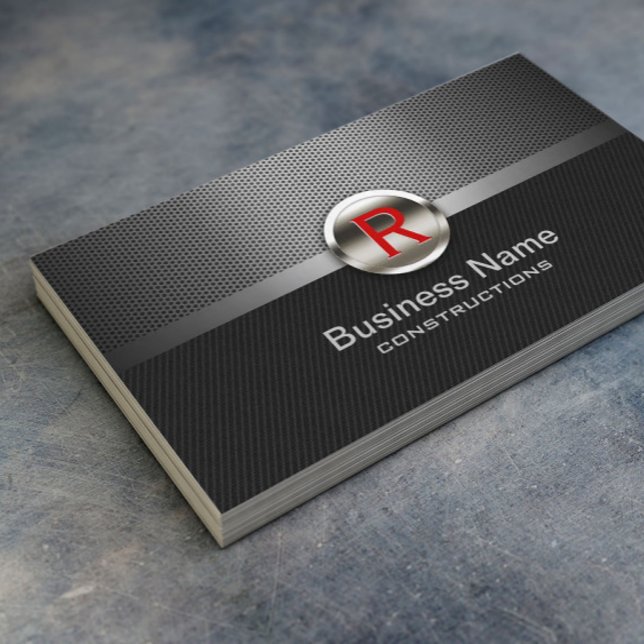Professional Metal Monogram Construction Business Card (Creator Uploaded)