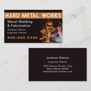 Professional Metal Welding Fabrication Contractor Business Card