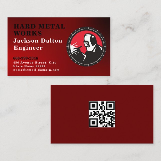 Professional Metal Welding Fabrication Contractor  Business Card (Front/Back)