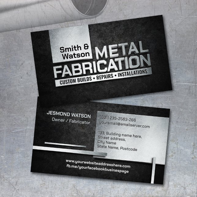 Professional Metal Works  - Metal Fabrication Business Card (Creator Uploaded)