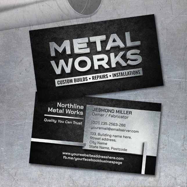 Professional Metal Works  - Metal Fabrication Business Card (Creator Uploaded)