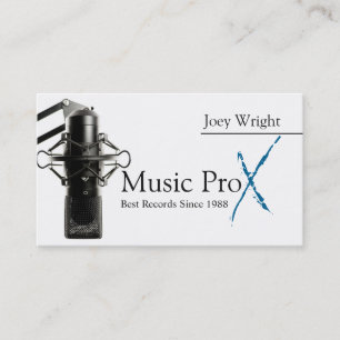 Professional Microphone Music Recording Studio Business Card
