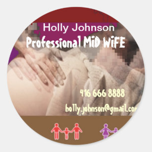 Professional MIDWIFE : Replace Text n Image Classic Round Sticker