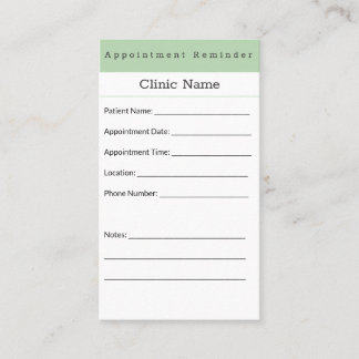 Professional Minimal Appointment Reminder Card