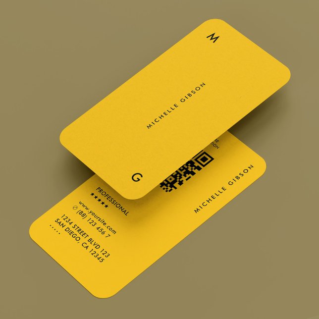 Professional Minimal Bright Yellow Modern Business Card (Creator Uploaded)