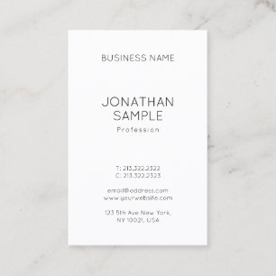 Professional Minimal Design Modern Vertical Plain Business Card
