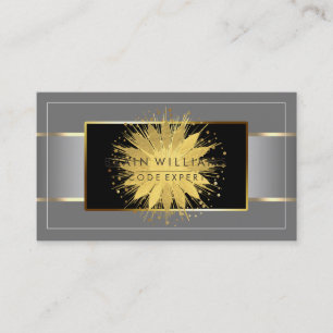 Professional Minimal Elegant Black Gold Finance B Business Card