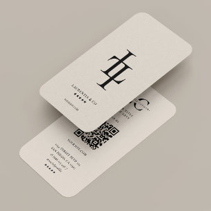 Professional Minimal L Monogram Logo Sand Business Card
