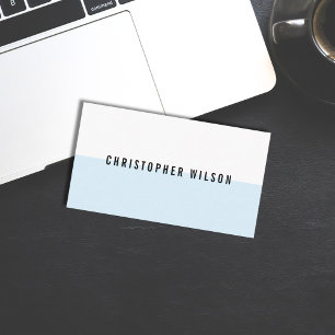 Professional Minimal Light Blue White Consultant Business Card