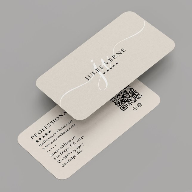 Professional Minimal Marketing Monogram Sand Business Card (Professional Minimal Marketing Monogram Sand Business Card
)