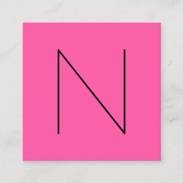 Professional Minimal Monogrammed Rose Mode Square Business Card (Front)