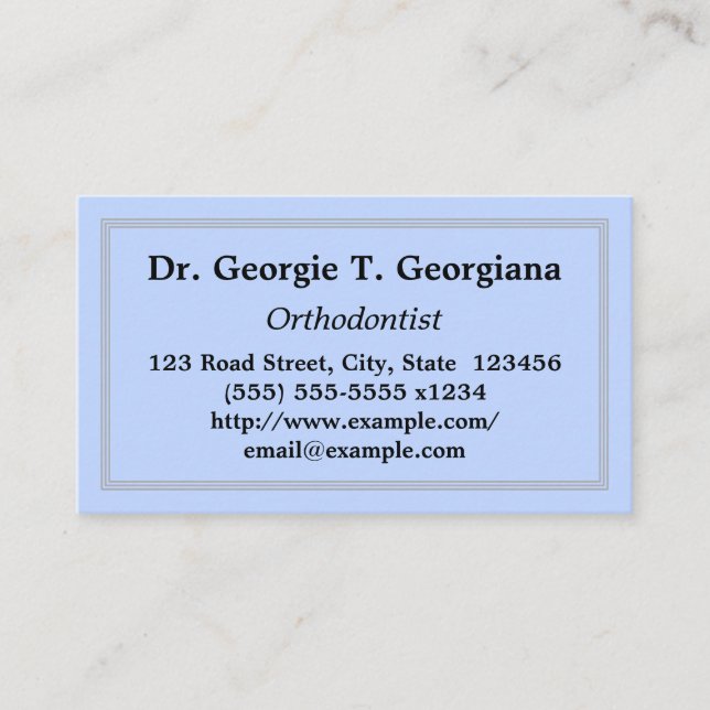 Professional & Minimal Orthodontist Business Card (Front)