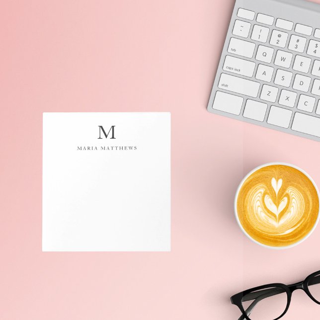 Professional Minimal Personalised Monogram Name Notepad (Creator Uploaded)