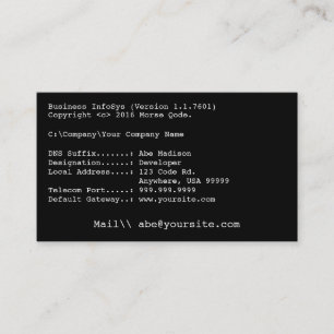 Professional Minimal Programmer Business Card