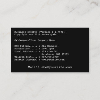 Professional Minimal Programmer Business Card