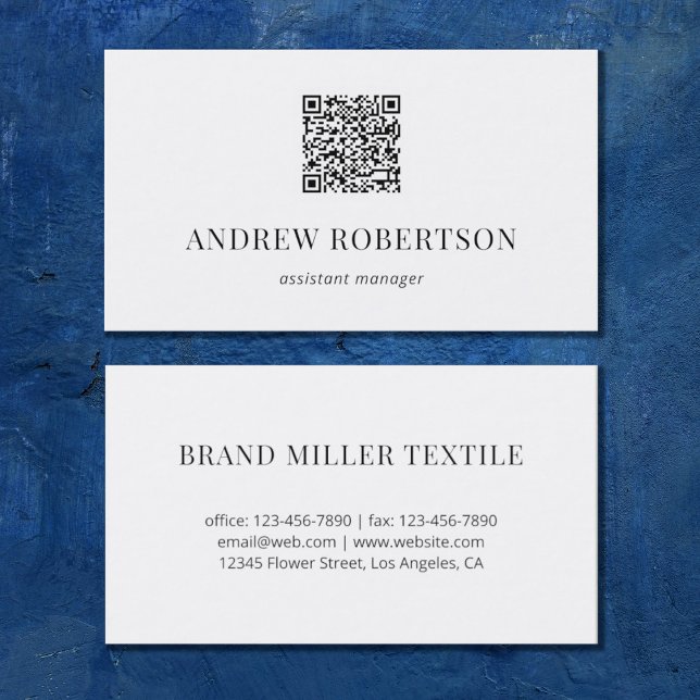 Professional Minimal QR Code Business Card (Creator Uploaded)