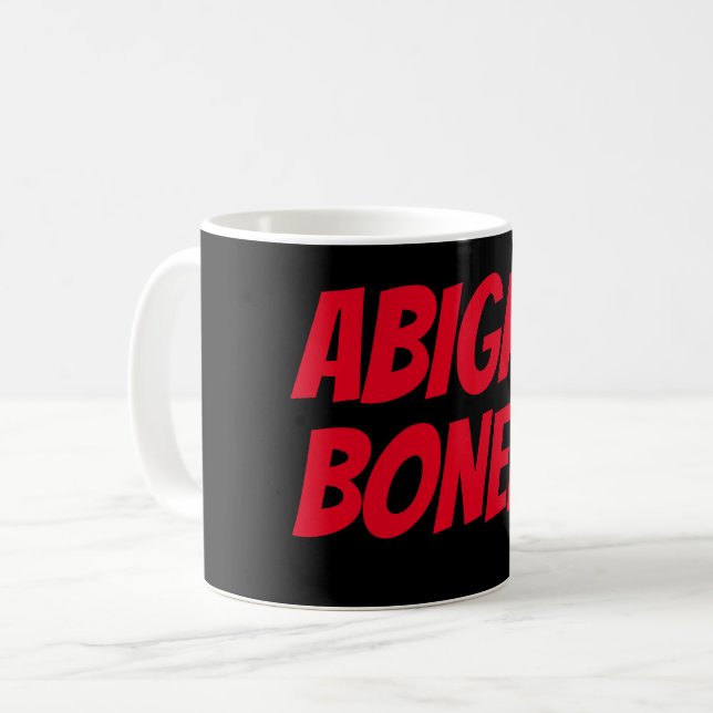 Professional minimal red black stylish add name coffee mug (Front Left)