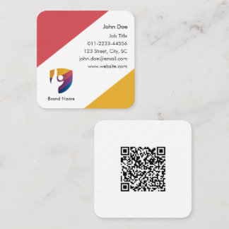 Professional Minimal Simple Modern Colourful Square Business Card