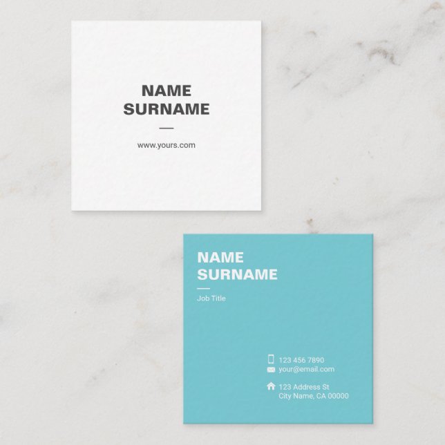 Professional Minimal Typo Square Business Card (Front/Back)