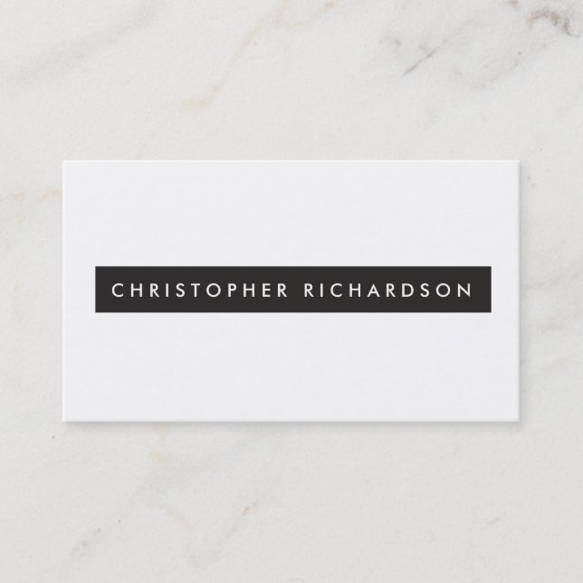 Professional Minimalism in Luxe Black and White Business Card (Front)