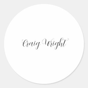 Professional Minimalist Add Name Personalised Classic Round Sticker