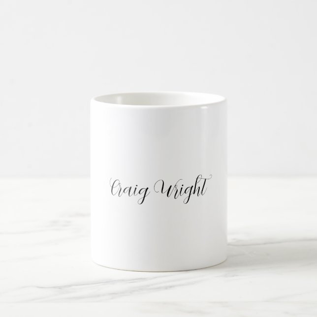 Professional Minimalist Add Name Personalised Coffee Mug (Center)