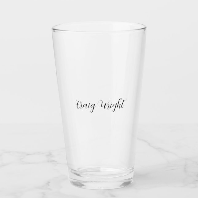 Professional Minimalist Add Name Personalised Glass (Front)
