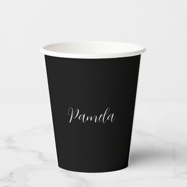 Professional Minimalist Add Name Personalised Paper Cups (Front)