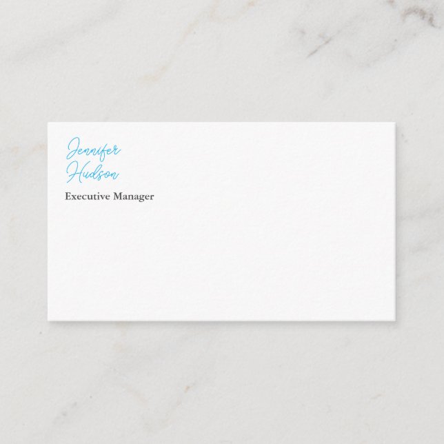 Professional minimalist azure blue calligraphy enclosure card (Front)