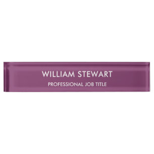 Professional Minimalist Berry Employee Staff Nameplate