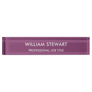 Professional Minimalist Berry Employee Staff Nameplate