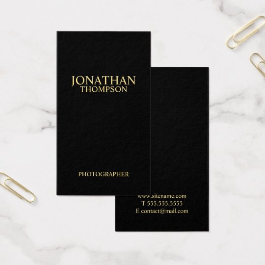 Professional Minimalist Black and Gold Business Card