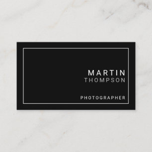 Professional Minimalist Black and White Business Card