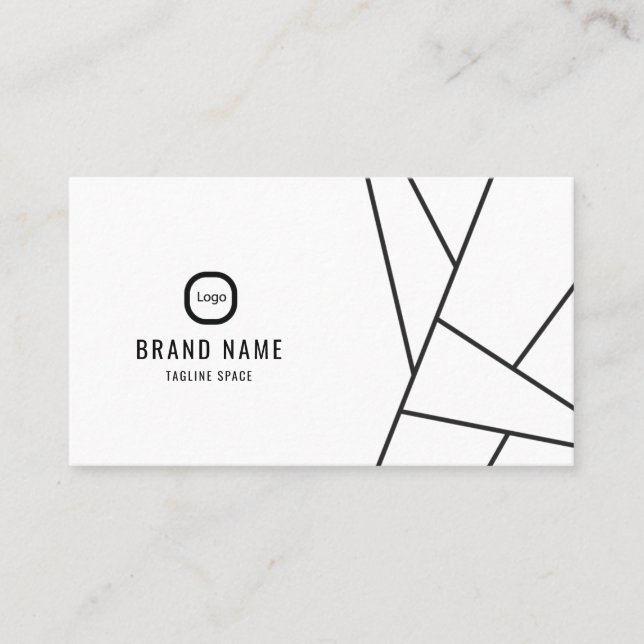 Professional Minimalist  black and white luxury Business Card (Front)