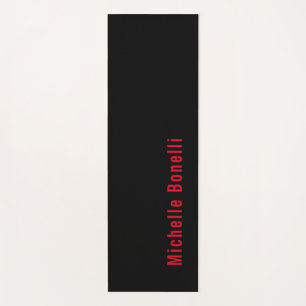 Professional Minimalist Black Red Modern Plain Yoga Mat