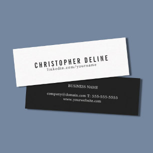 Professional Minimalist Black White Consultant Mini Business Card