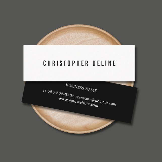 Professional Minimalist Black White Consultant Mini Business Card (Creator Uploaded)