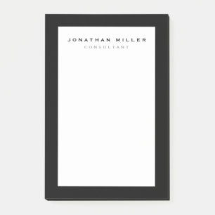 Professional Minimalist Black & White   Name Post-it Notes