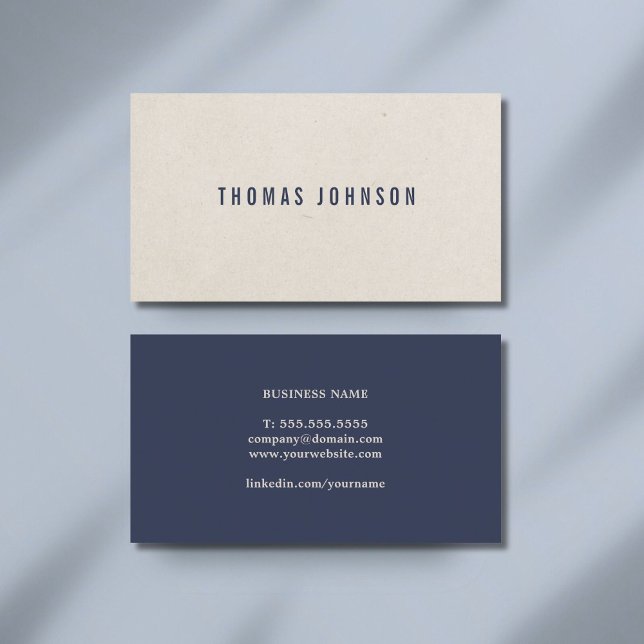 Professional Minimalist Blue Beige Consultant Business Card (Creator Uploaded)