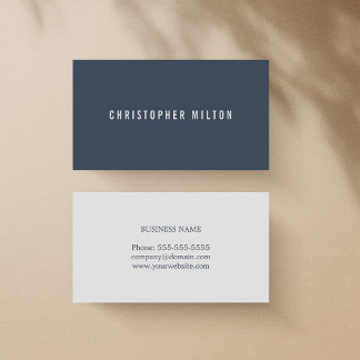 Professional Minimalist Blue Light Grey Consultant Business Card