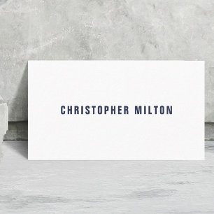 Professional Minimalist -Blue White Consultant Business Card