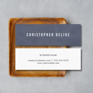 Professional Minimalist Blue White Consultant Mini Business Card
