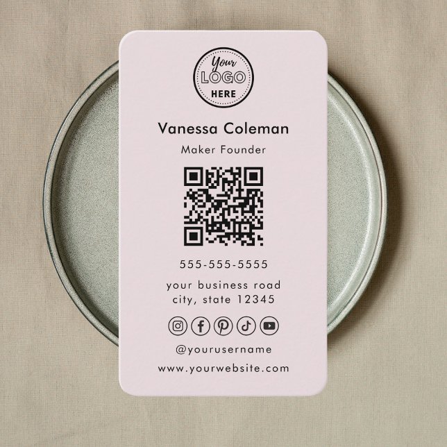 Professional Minimalist Blush Pink Business Card (Creator Uploaded)